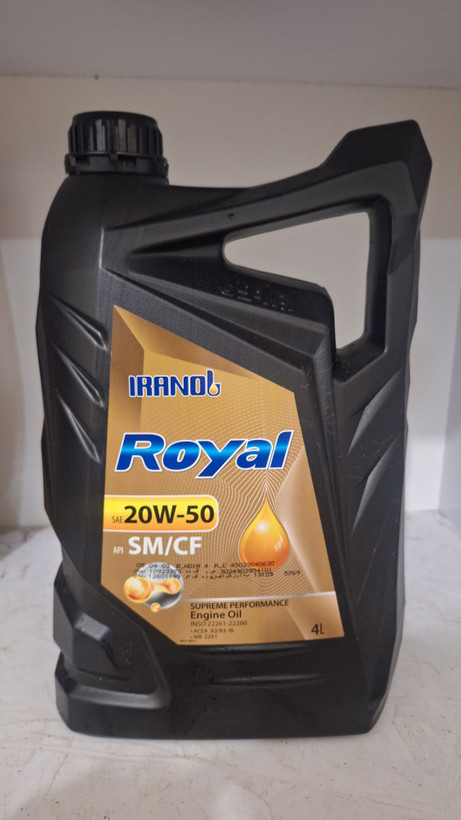 ایرانول رویال 20w50 sm حجم ۴ لیتر